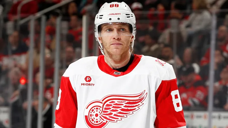 Patrick Kane #88 of the Red Wings in action during the game.
