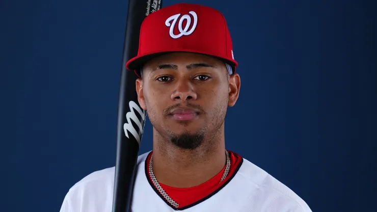 Sergio Alcantara #80 with the Nationals poses for a photo.