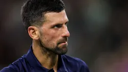 Novak Djokovic of Serbia shows his dejection.