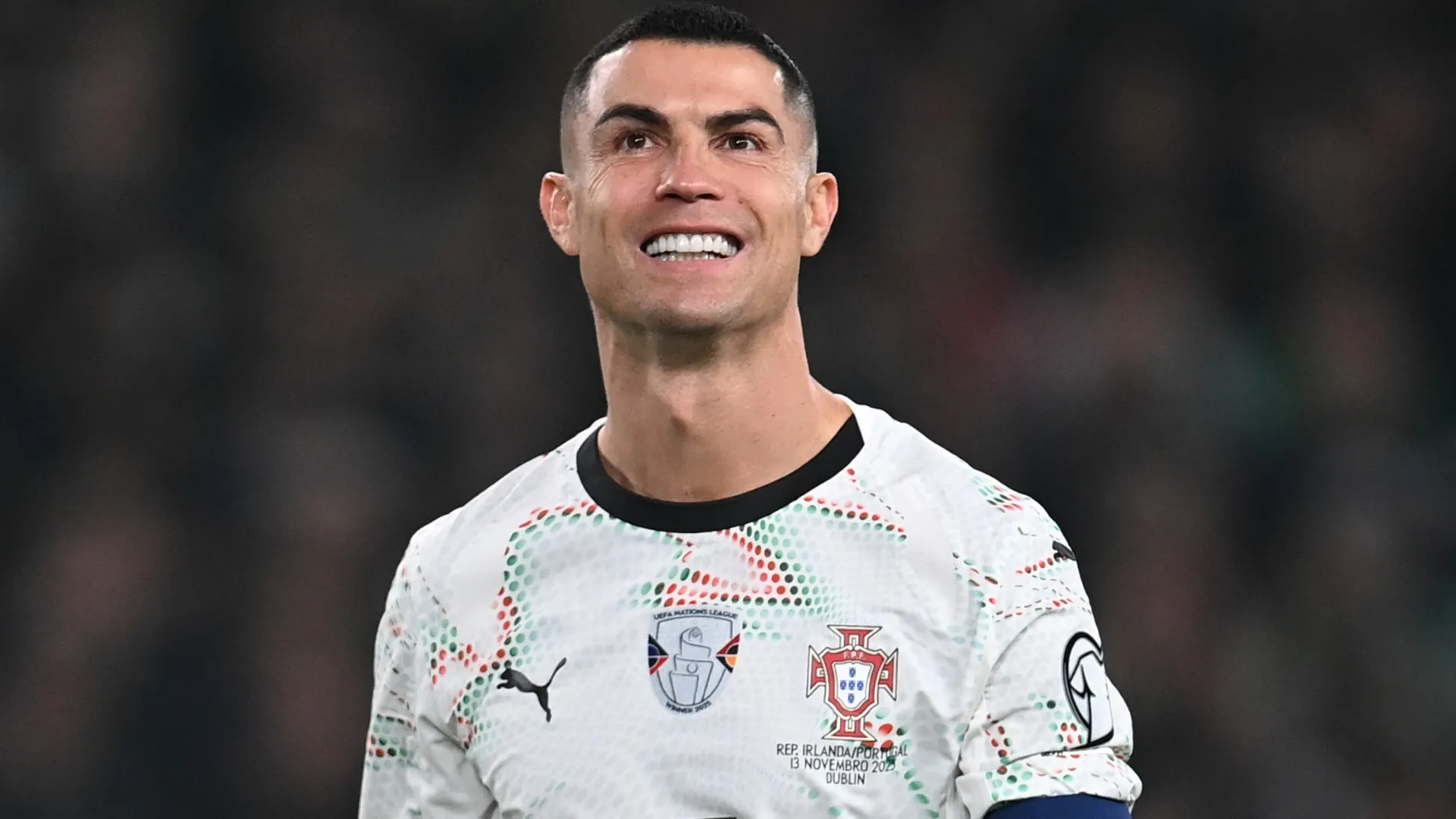 Cristiano Ronaldo reacts during the FIFA World Cup 2026 qualifier match (Source: Charles McQuillan/Getty Images)