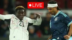Serge Gnabry of Germany is challenged by Kojo Peprah Oppong of Ghana.
