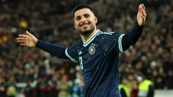 Deniz Undav celebrates scoring for Germany.