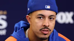 Mark Vientos #27 of the New York Mets has been left off the lineup