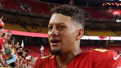 Patrick Mahomes #15 of the Kansas City Chiefs at Arrowhead Stadium.