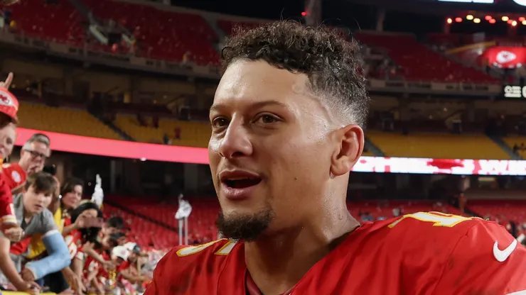 Patrick Mahomes #15 of the Kansas City Chiefs at Arrowhead Stadium.