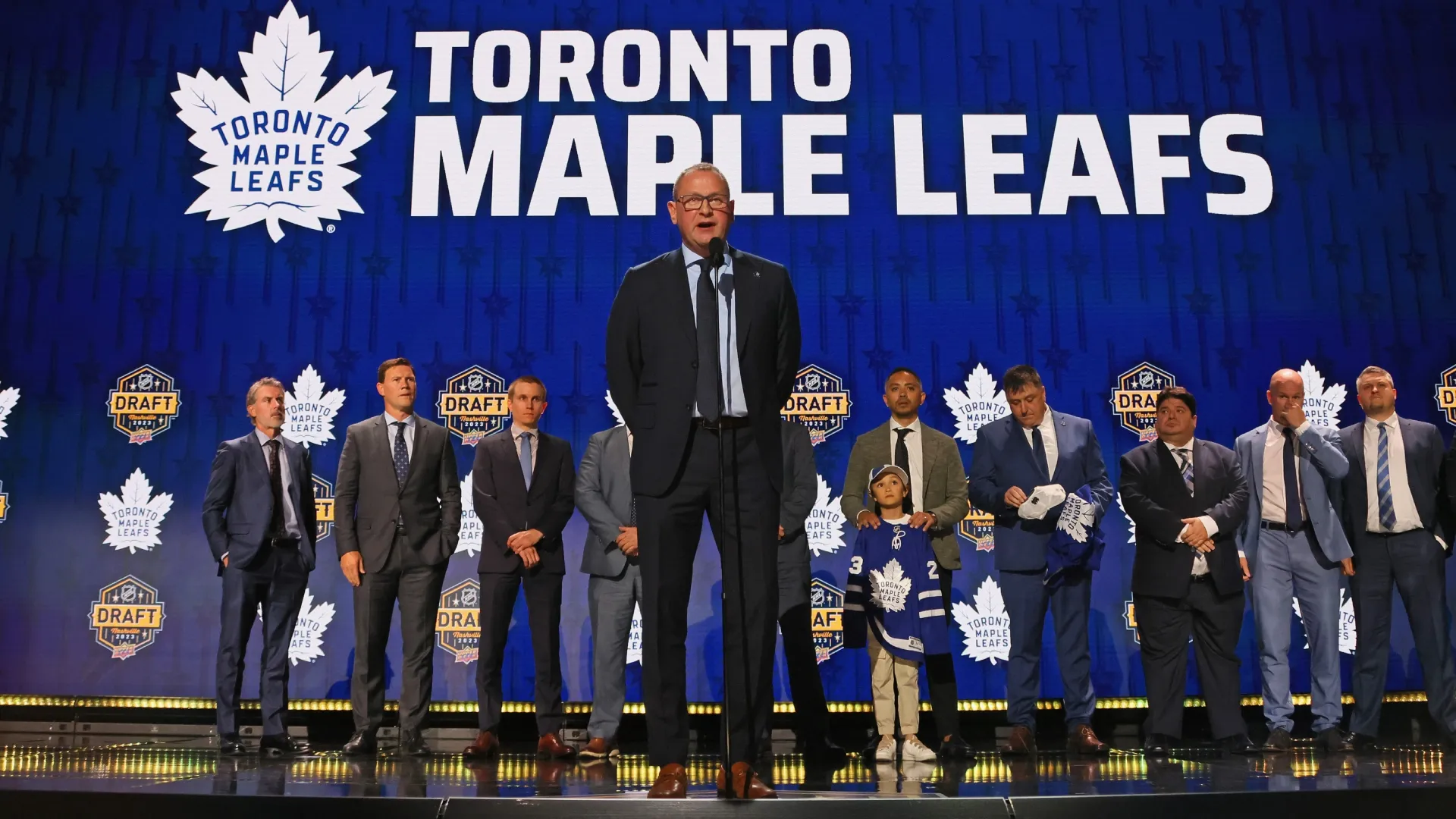 Brad Treliving of the Maple Leafs attends the 2023 NHL Draft. Bruce Bennett/Getty Images
