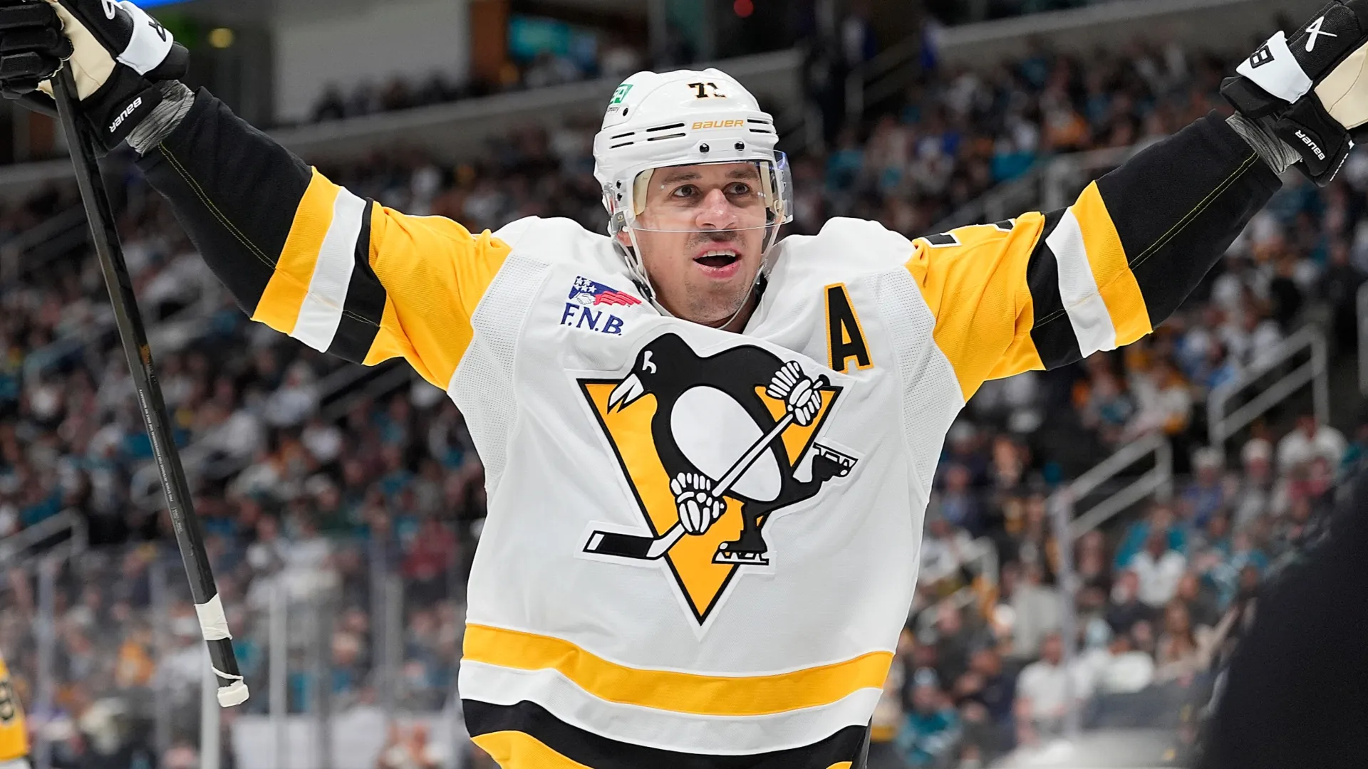Evgeni Malkin #71 of the Pittsburgh Penguins in 2025 (Source: Thearon W. Henderson/Getty Images)