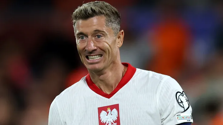Robert Lewandowski at De Kuip in Rotterdam, Netherlands.