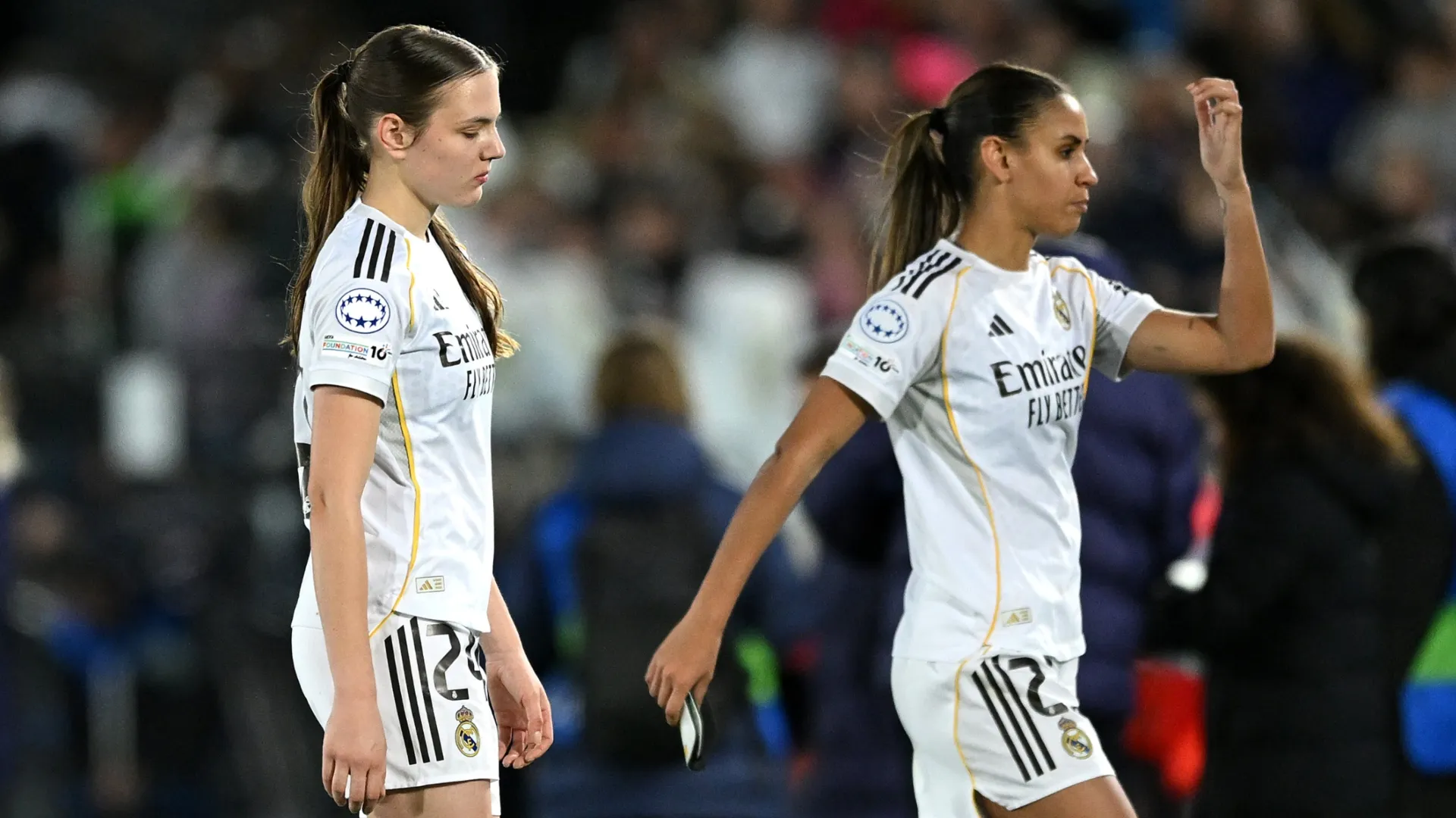 Lotte Keukelaar and Maelle Lakrar of Real Madrid – Denis Doyle/Getty Images