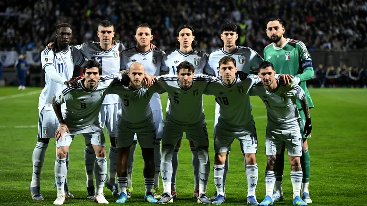 Players of Italy pose for a team photo.