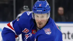J.T. Miller #8 of the Rangers skates against the Senators.