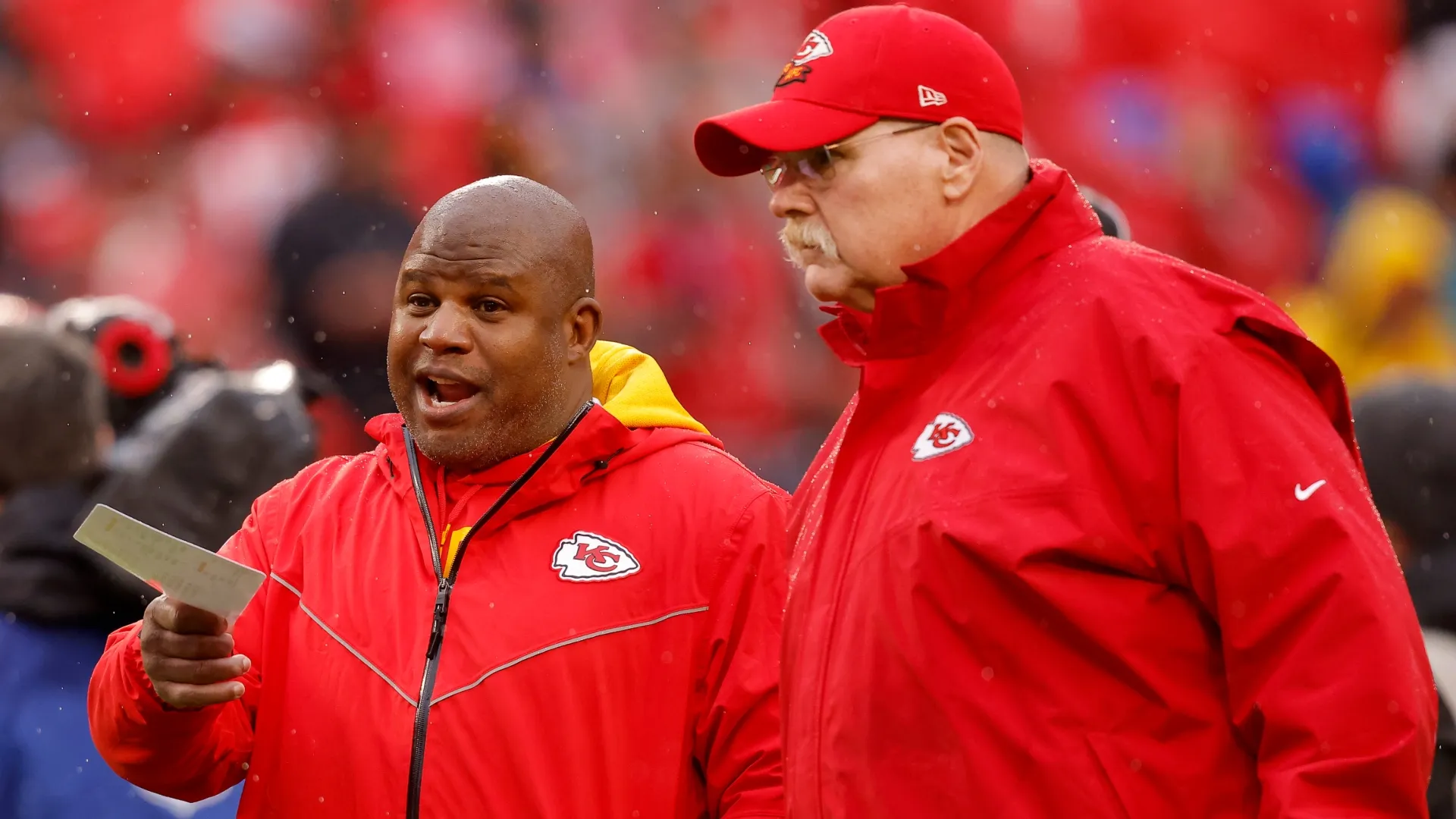Andy Reid with Eric Bienemy