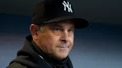 Manager Aaron Boone of the New York Yankees looks on.