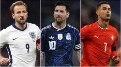 Harry Kane of England, Lionel Messi of Argentina and Cristiano Ronaldo of Portugal.