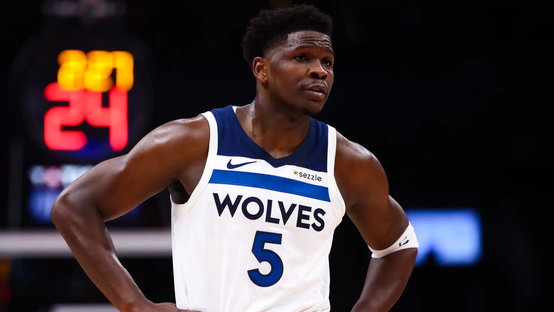 Anthony Edwards #5 of the Minnesota Timberwolves