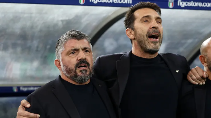 Gennaro Gattuso and Gianluigi Buffon of Italy.