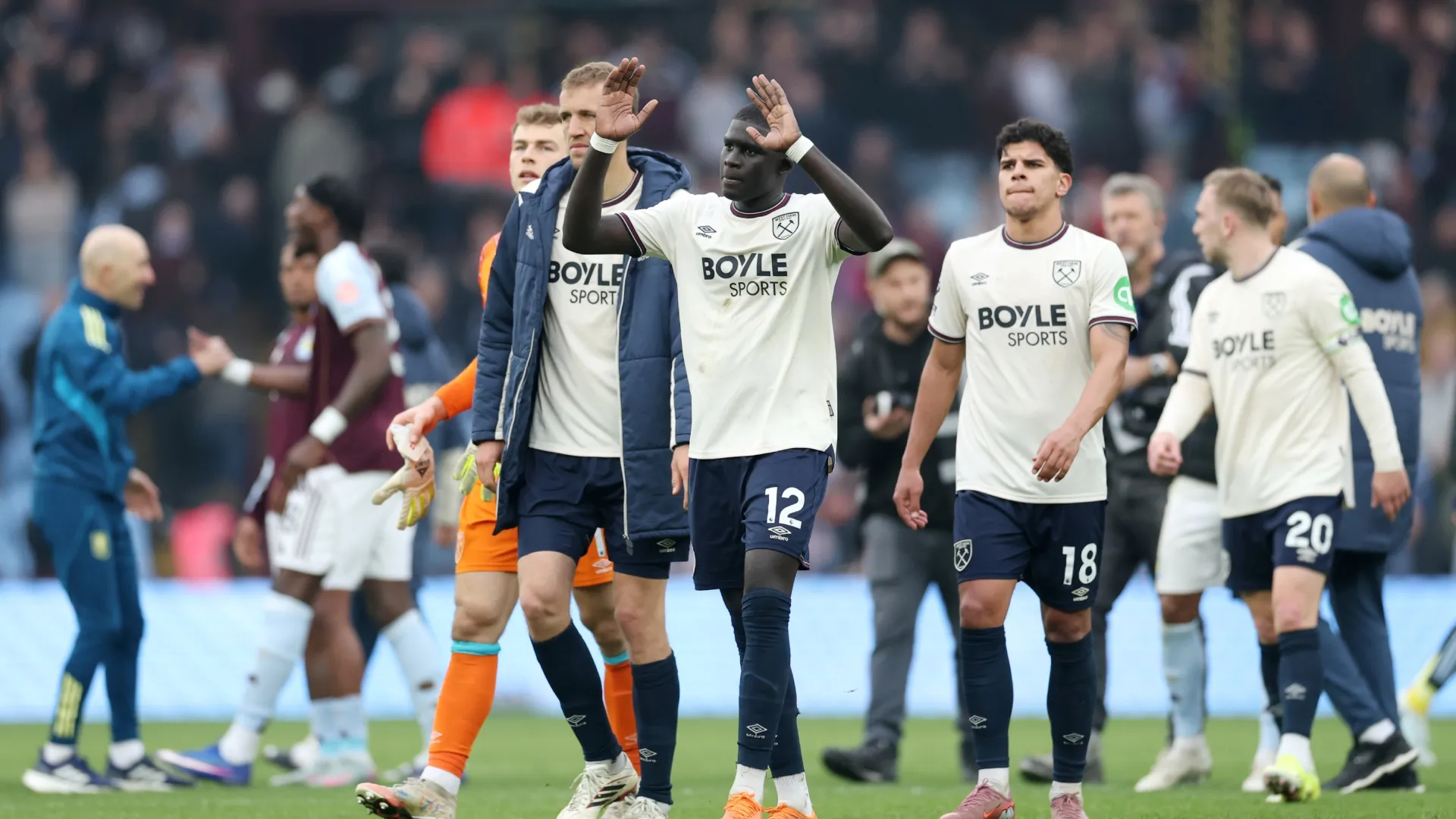 El Hadji Malick Diouf of West Ham United and his teammates in 2026 (Source: Michael Regan/Getty Images)