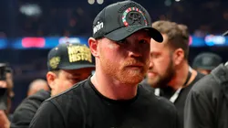 Canelo Alvarez exits the ring after losing to Terence Crawford.