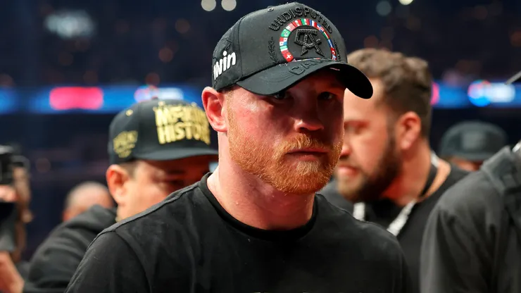 Canelo Alvarez exits the ring after losing to Terence Crawford.