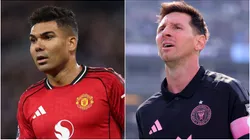 Casemiro of Manchester United and Lionel Messi of Inter Miami.
