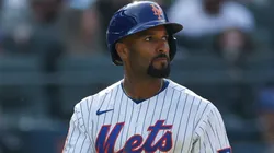 Marcus Semien #10 of the Mets looks on during the game.