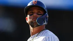 Bo Bichette #19 of the New York Mets look on during the game.