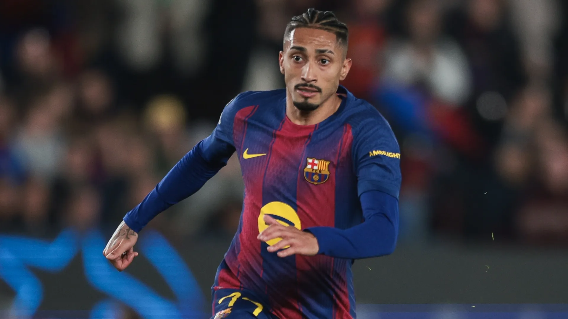 Raphinha of Barcelona at UEFA Champions League 2025/26 Round of 16 Second Leg match (Source: Eric Alonso/Getty Images)