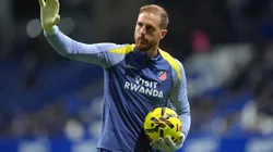 Jan Oblak of Atletico de Madrid warms up prior to a LaLiga EA Sports match in 2026.