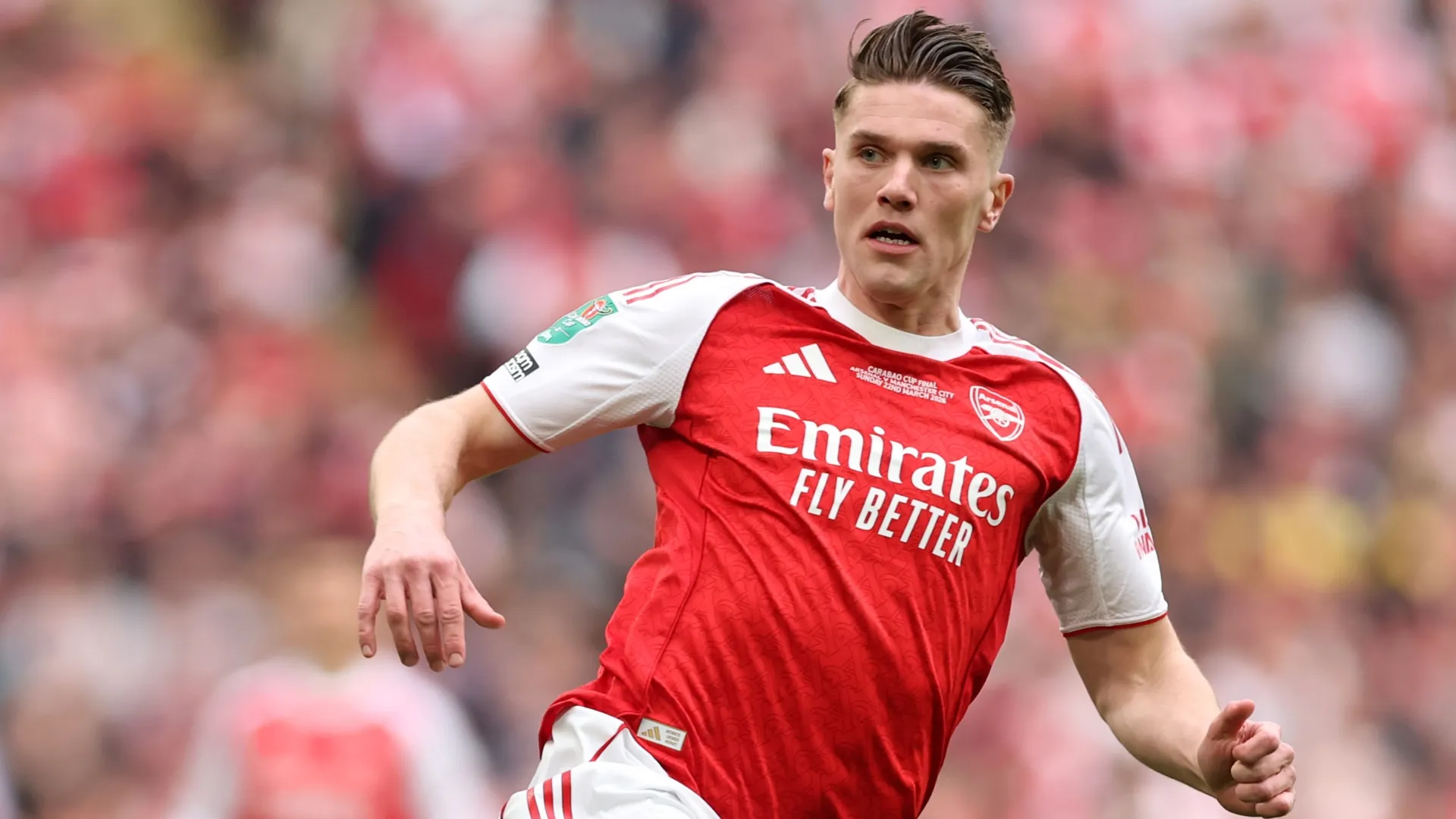 Viktor Gyoekeres in action during the Carabao Cup Final match (Source: Julian Finney/Getty Images)