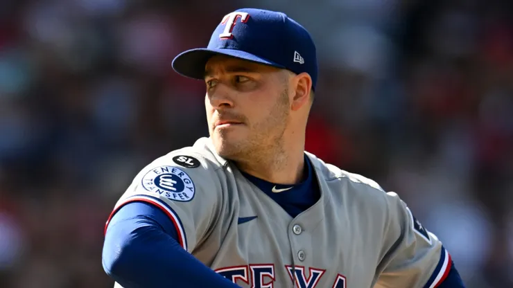 Patrick Corbin #46 with the Rangers throws a pitch.