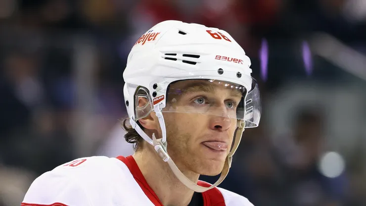 Patrick Kane #88 of the Detroit Red Wings at Madison Square Garden