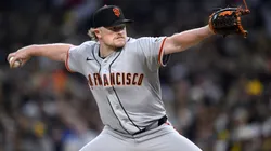 Logan Webb of the San Francisco Giants pitches vs the Padres