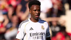 Vinicius Jr of Real Madrid CF looks on during a LaLiga EA Sports match.
