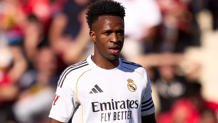 Vinicius Jr of Real Madrid CF looks on during a LaLiga EA Sports match.