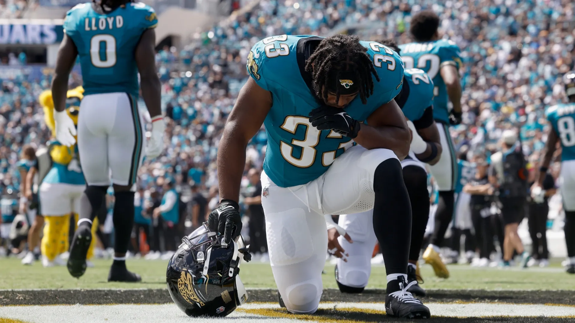 Bhayshul Tuten #33 of the Jacksonville Jaguars