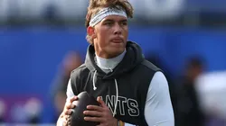 Jaxson Dart #6 of the New York Giants.