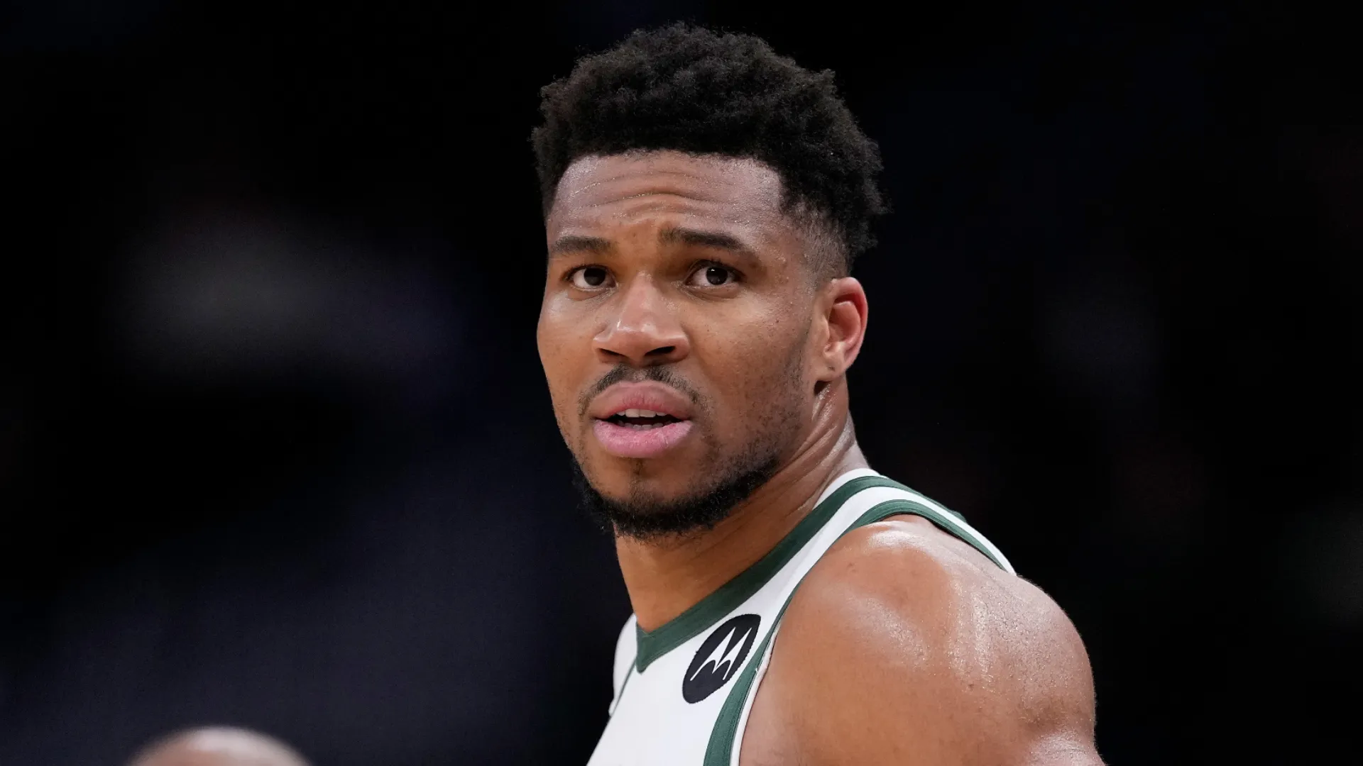 Giannis Antetokounmpo of the Milwaukee Bucks reacts during a game