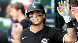 Brooks Baldwin #27 of the Chicago White Sox celebrates with teammates.