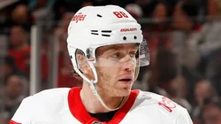 Patrick Kane #88 of the Detroit Red Wings at Prudential Center.