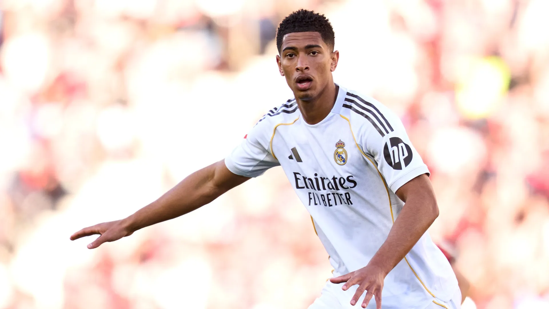 Jude Bellingham of Real Madrid CF looks on during the LaLiga EA Sports match. Alex Caparros/Getty Images