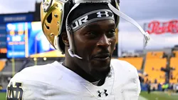 Jeremiyah Love #4 of the Notre Dame Fighting Irish