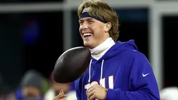 Jaxson Dart #6 of the New York Giants.