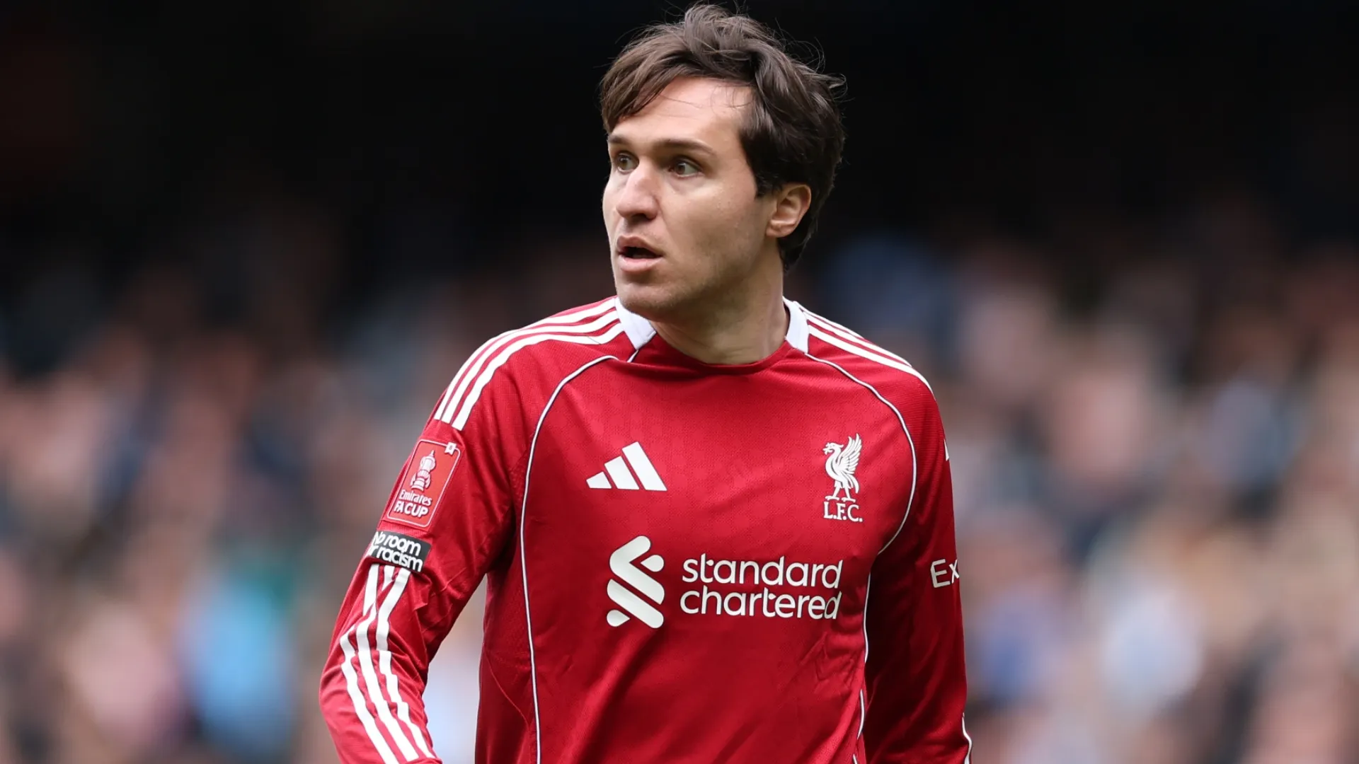 Federico Chiesa of Liverpool in action during the Emirates FA Cup Quarter Final match (Source: Michael Regan/Getty Images)