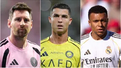 Lionel Messi, Cristiano Ronaldo and Kylian Mbappe.