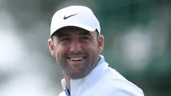 Scottie Scheffler during a practice round before the 2026 Masters Tournament at Augusta