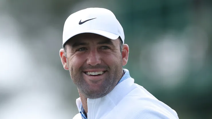 Scottie Scheffler during a practice round before the 2026 Masters Tournament at Augusta