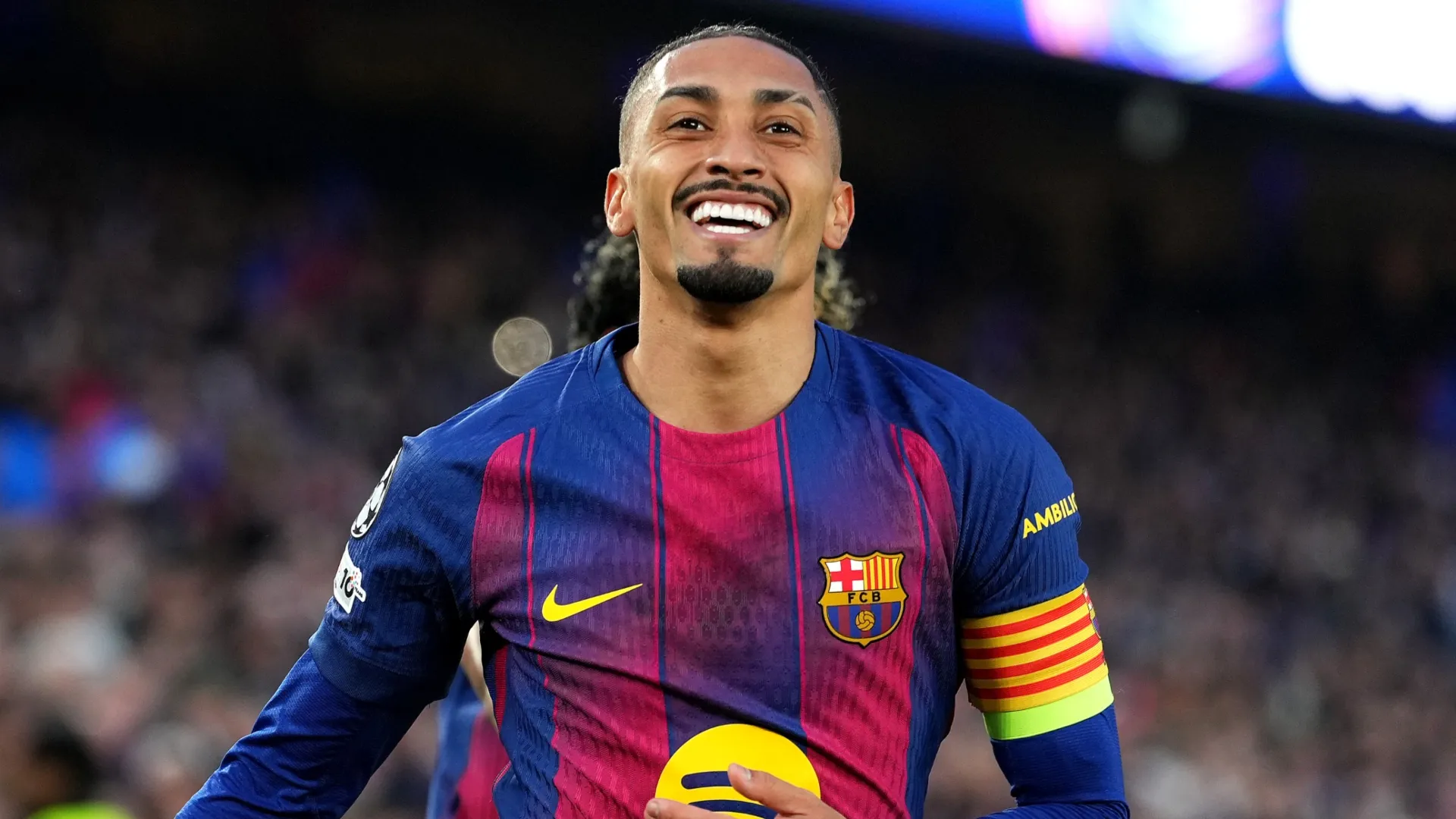 Raphinha during the UEFA Champions League 2025/26 Round of 16 Second Leg match (Source: Alex Caparros/Getty Images)