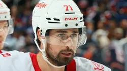 Dylan Larkin #71 of the Detroit Red Wings at UBS Arena.