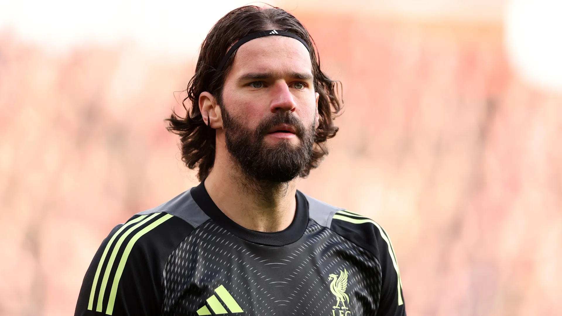Alisson Becker of Liverpool looks on during a Premier League match (Source: Michael Regan/Getty Images)