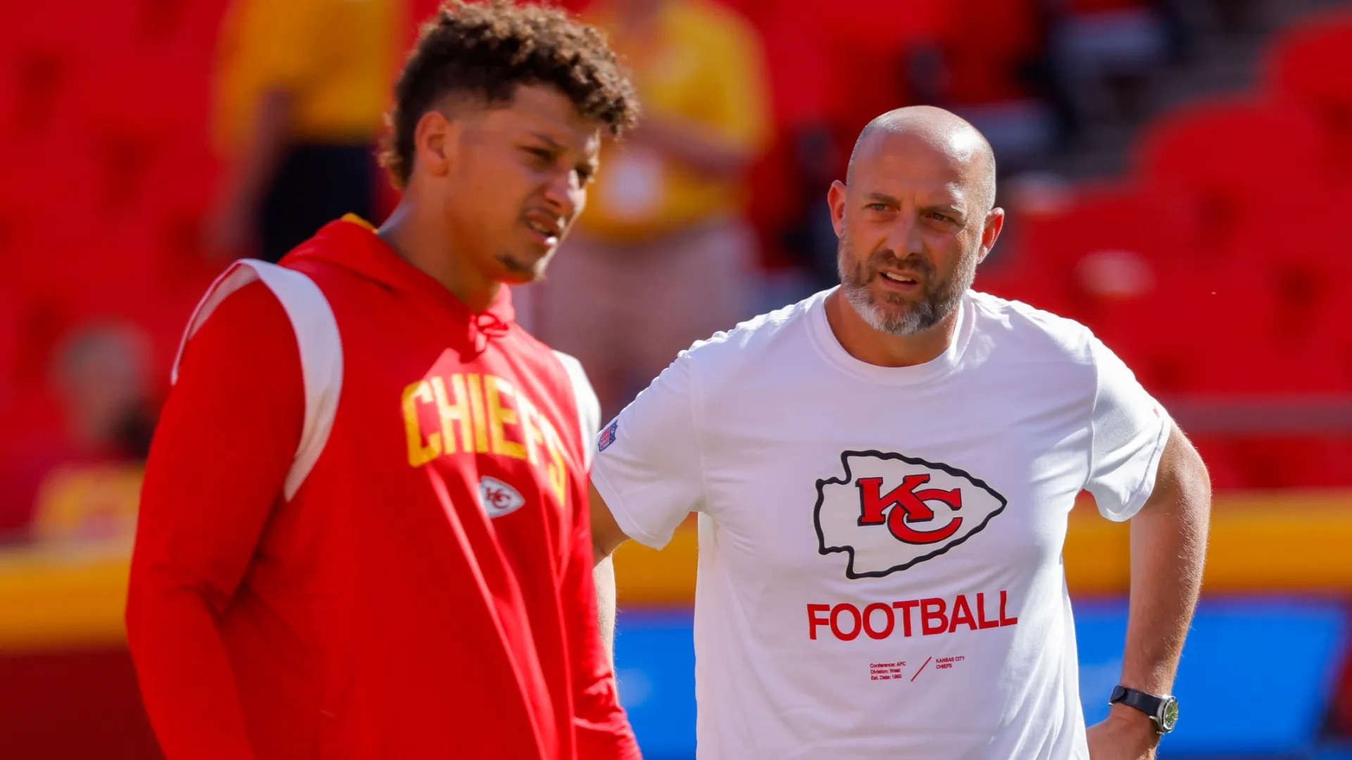 Matt Nagy with Patrick Mahomes